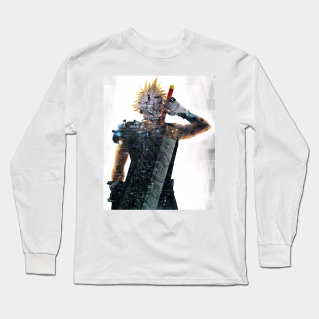 Shadow of Fantasy Warrior Long Sleeve T-Shirt by SkyfrNight